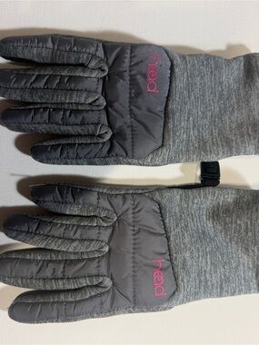 Head Grey Gloves with Pink Logo - Touchscreen Friendly